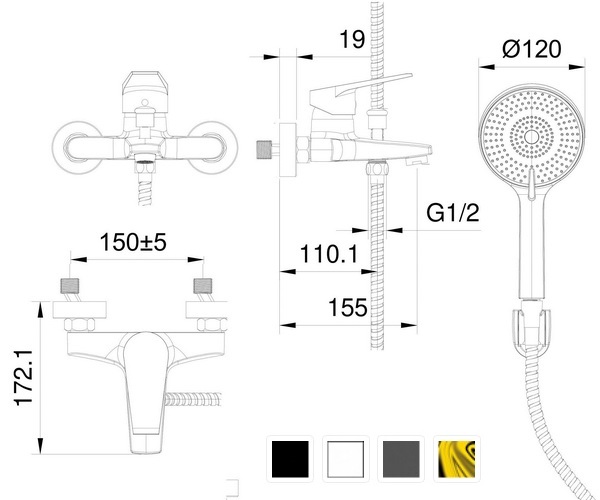 смеситель для ванны WONZON & WOGHAND WW-A30891